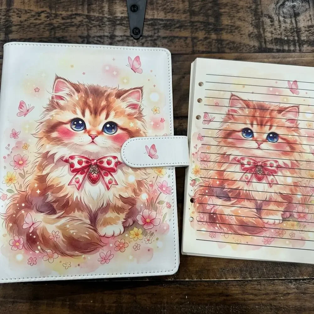 Kitten cat lover A5 Binder w/ matching paper